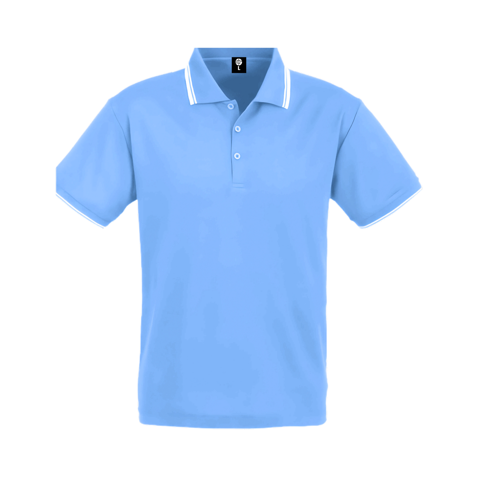 Sky Blue Stripoed Golf Shirts