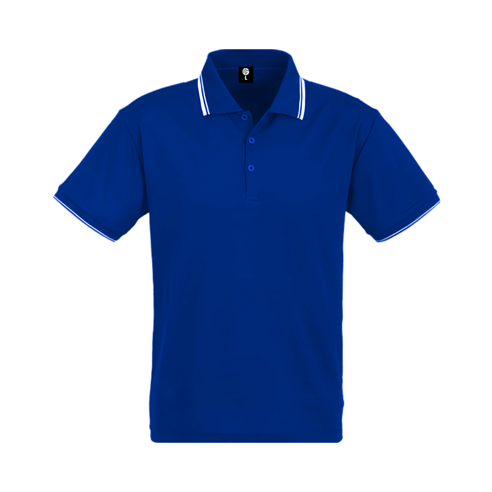 Royal Blue Striped Golf Shirt