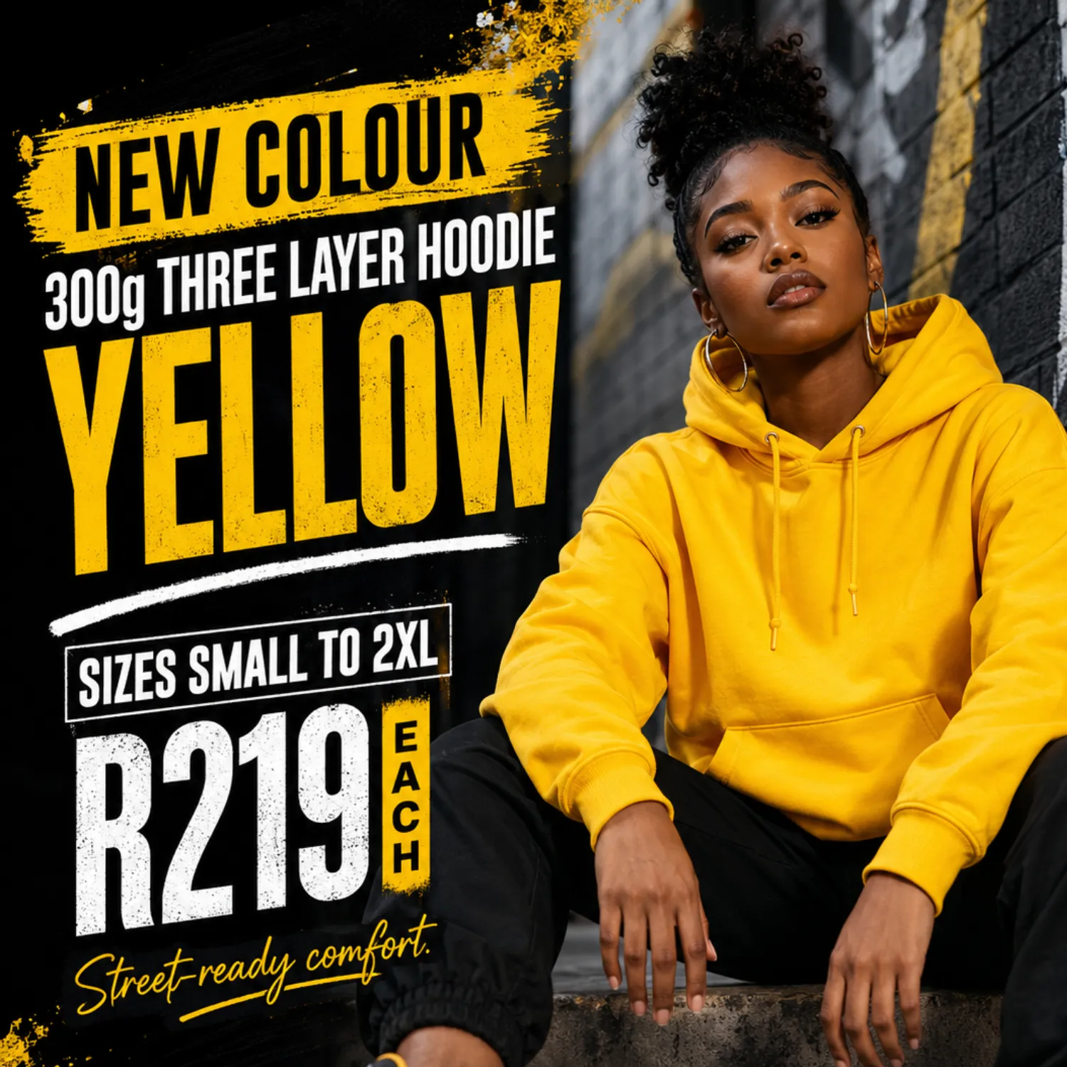 Yellow Three Layer Hoodie Now Available